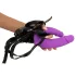 SMILE - lila-schwarzes Strap-On-Duo-Dildo mit Unterteil