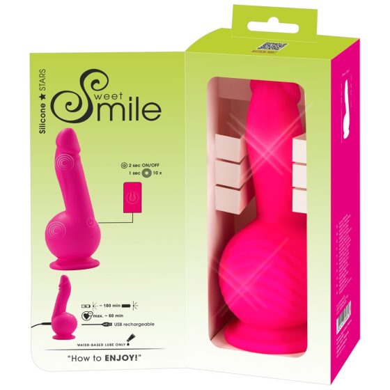 SMILE Powerful - Akkubetriebener, zweimotoriger Saugnapf-Vibrator (Pink)