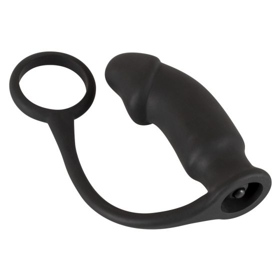 Black Velvet Analvibrator mit Penisring (schwarz)