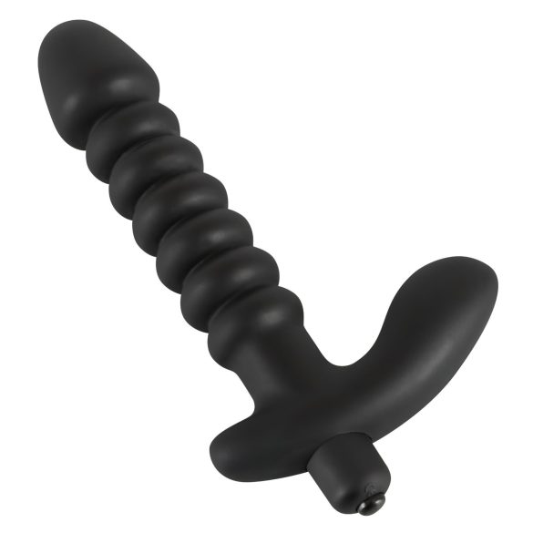 Black Velvet gerippter Vibrator - mittel (schwarz)