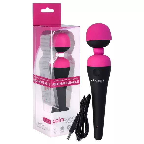 PalmPower Wand - wiederaufladbarer Vibro-Massagestab (pink-schwarz)