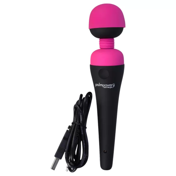 PalmPower Wand - wiederaufladbarer Vibro-Massagestab (pink-schwarz)