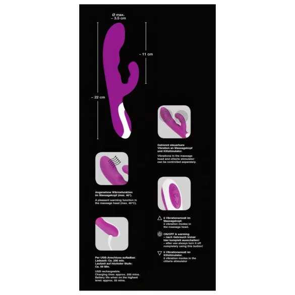 Javida - wärmender Klitorisstimulator Vibrator (lila)