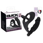   Black Velvet - Penishafter Anusvibrator mit Penis- und Hodenring (schwarz)