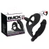 Black Velvet - Anale Vibrator mit Penis- und Hodenring (schwarz)