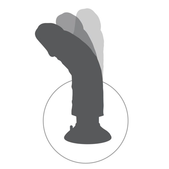 King Cock 7 flexibler, testikularer, Saugnapf Vibrator (18 cm) - natürlich