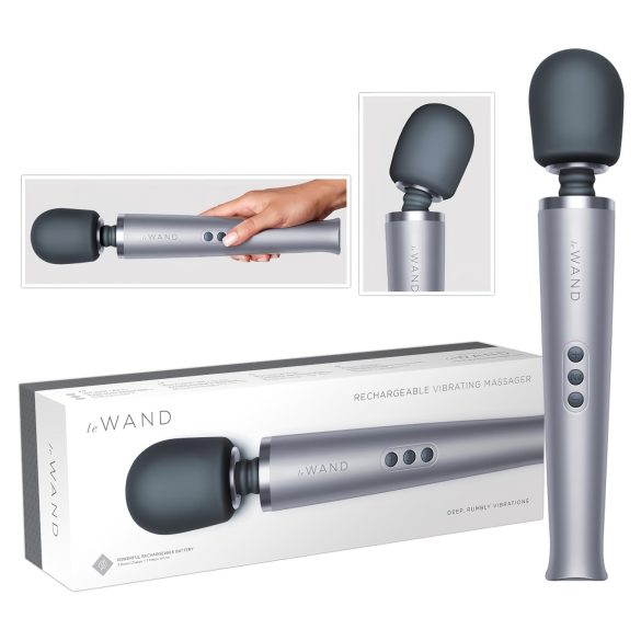 le Wand - Exklusiver, wiederaufladbarer Massagestab (Silber)
