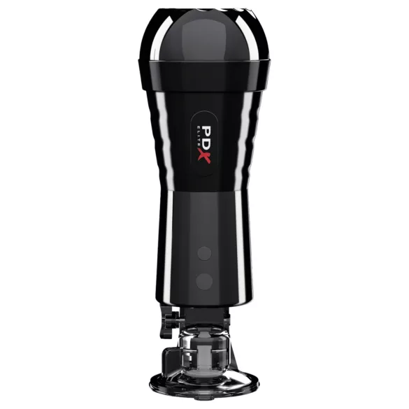 PDX Cock Compressor - saugender, vibrierender Masturbator (schwarz)