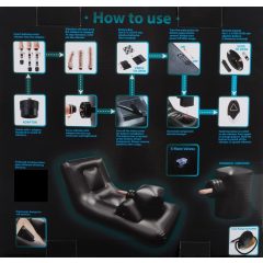   Dark Magic - Batteriebetriebene Sexmaschine mit Bett (schwarz)