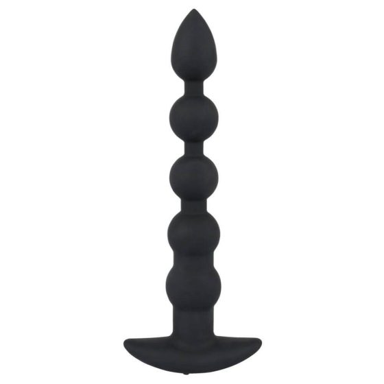 Black Velvet - Akkubetriebener Anal-Vibrator mit 5 Perlen (schwarz)
