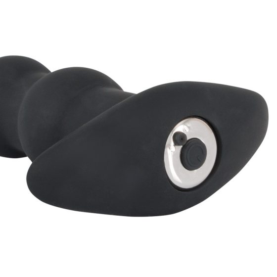 Black Velvet - Akkubetriebener Anal-Vibrator mit 5 Perlen (schwarz)