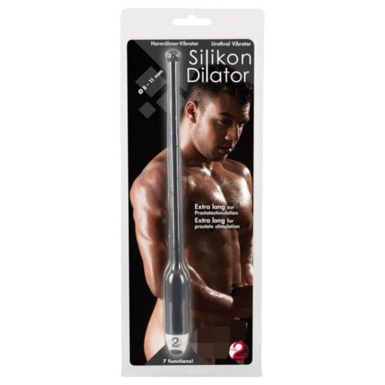 You2Toys DILATOR - extra langer, silikon harnröhrenvibrator - schwarz (8-11mm)