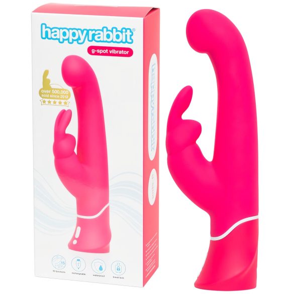 Happyrabbit G-Punkt - wasserdichter Vibrator mit Klitorisstimulator (Pink)