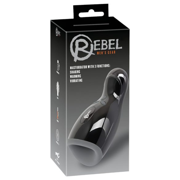 Rebel – Beheizbarer, vibrierender, auf- und abbewegender Masturbator (schwarz)
