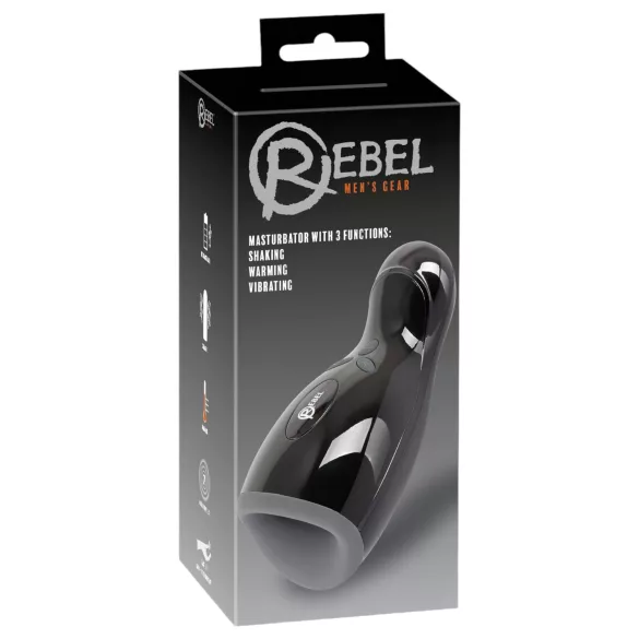 Rebel - Beheizbarer, vibrierender, auf-und-ab Masturbator (schwarz)