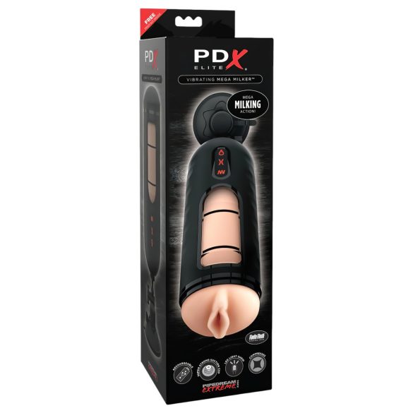 PDX Elite Mega Melker - Vibrations-Penispumpe (schwarz)
