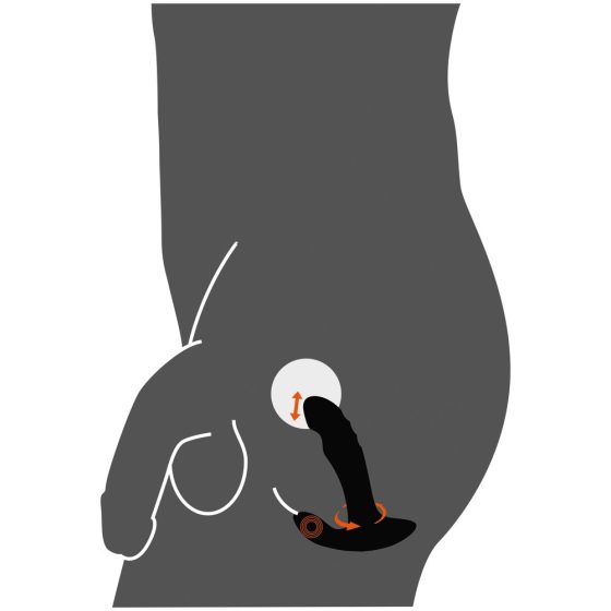 Rebel - aufladbarer, rotierender Perlen-Prostata-Massage-Vibrator (schwarz)