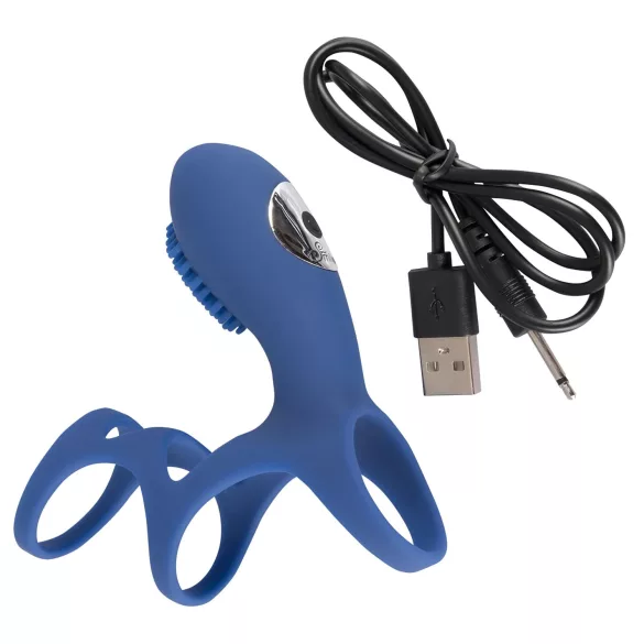 SMILE Couple - Wiederaufladbarer Vibrations-Paar-Ring (Blau)