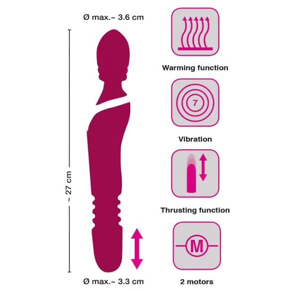 Javida Thrusting - 3in1 Massieren Vibrator (rot)