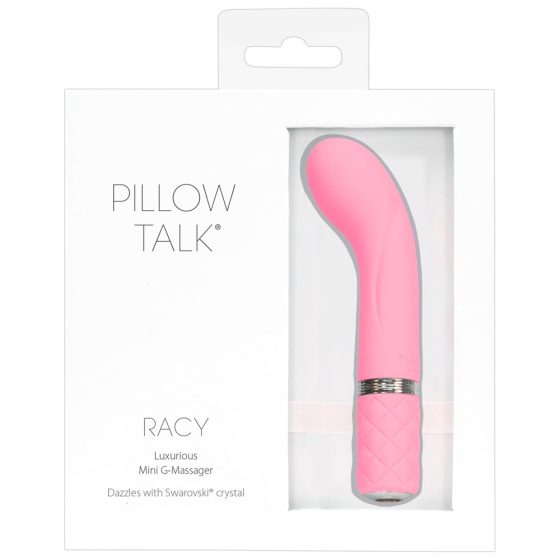 Pillow Talk Racy - Akkubetriebener, schlanker G-Punkt-Vibrator (pink) mit Swarovski-Kristall