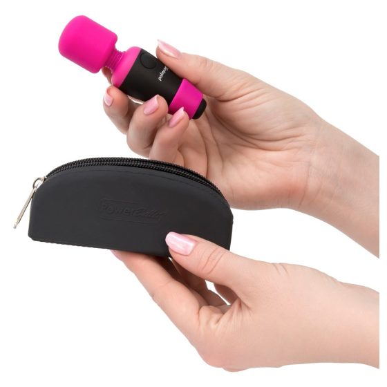 PalmPower Taschen-Zauberstab - akkubetriebener, mini Massage-Vibrator (rosa-schwarz)