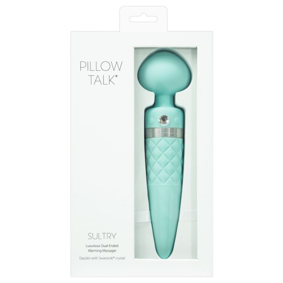Pillow Talk Sultry - beheizbarer, zweimotoriger Massage-Vibrator (Türkis)