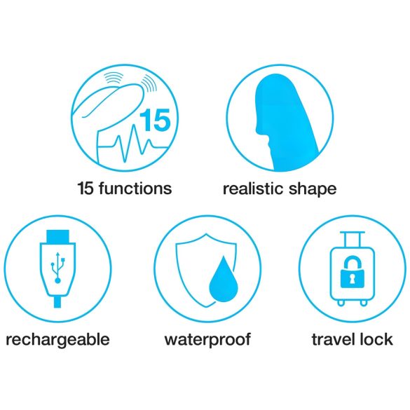 Happyrabbit Realistic Slim - Akku-Vibrator mit Klitorisarm (lila)