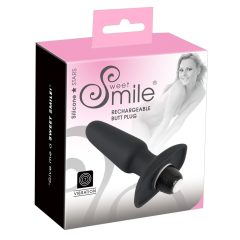   / SMILE Butt Plug - akkubetriebener, Silikon-Analvibrator (schwarz)