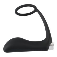   Black Velvet - Wiederaufladbarer Silikon-Analvibrator mit Penisring (schwarz)