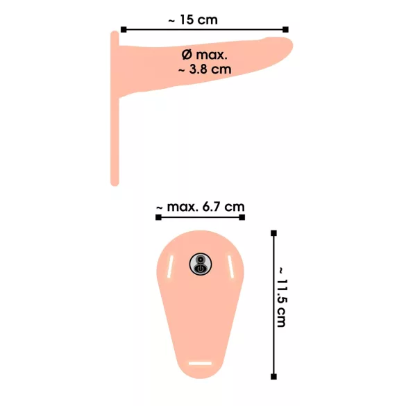 You2Toys - Strap-On - Wiederaufladbarer, Hautfarbener Vibrator zum Anschnallen
