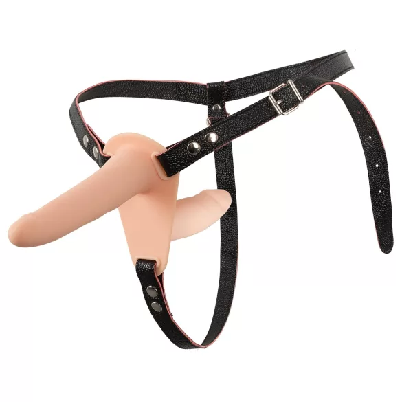 You2Toys - Strap-On - anlegbarer Doppelvibrator (natur)