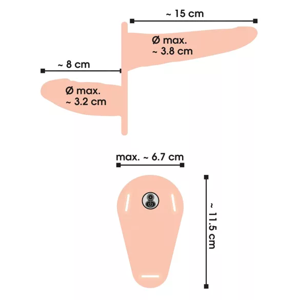 You2Toys - Strap-On - anlegbarer Doppelvibrator (natur)