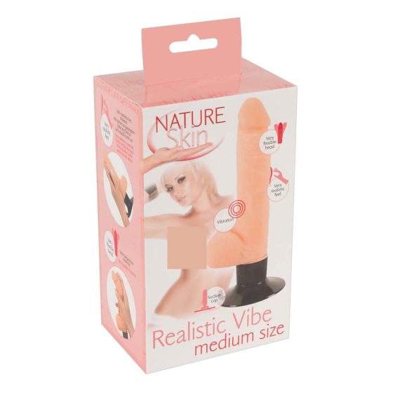 Nature Skin M - Hoden, Saugnapf realistischer Vibrator (natürlich)