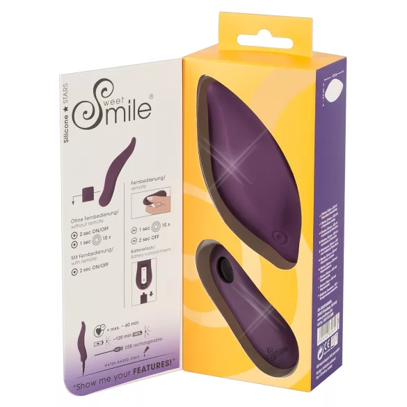 SMILE Panty - tragbarer, akkubetriebener Funk‑Vibrator für den Slip (lila)
