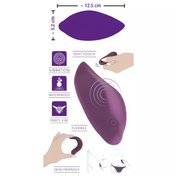 SMILE Panty - tragbarer, akkubetriebener Funk‑Vibrator für den Slip (lila)