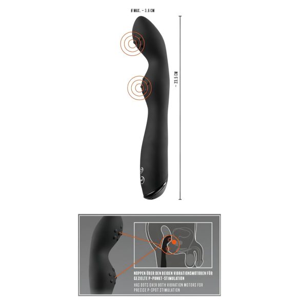 Rebel P-Spot - 2-Motor-Prostata-Vibrator (schwarz)