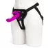 Happyrabbit Strap-On - Hasen-Vibrator zum Umschnallen mit Klitorisstimulator (lila)