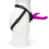Happyrabbit Strap-On - Hasen-Vibrator zum Umschnallen mit Klitorisstimulator (lila)