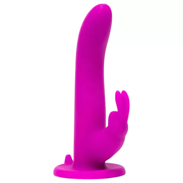 Happyrabbit Strap-On - Hasen-Vibrator zum Umschnallen mit Klitorisstimulator (lila)