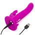 Happyrabbit Strap-On - Hasen-Vibrator zum Umschnallen mit Klitorisstimulator (lila)