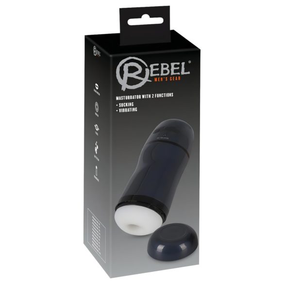 Rebel - 2in1 Saug- & Vibro-Masturbator (Schwarz)