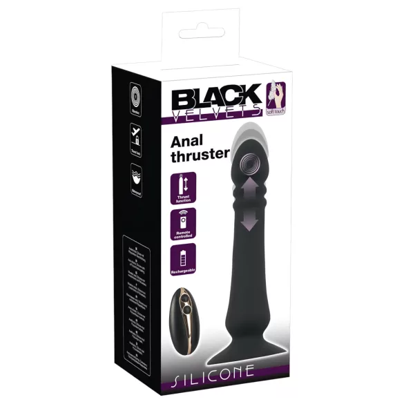 Black Velvet - Akku Stoß-Analdildo (Schwarz)