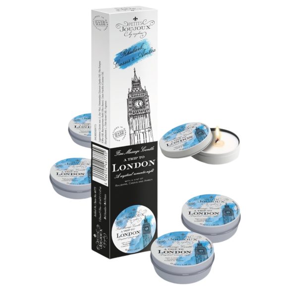 Petits Joujoux London Massagekerze - Rhabarber-Amber (5x43ml)