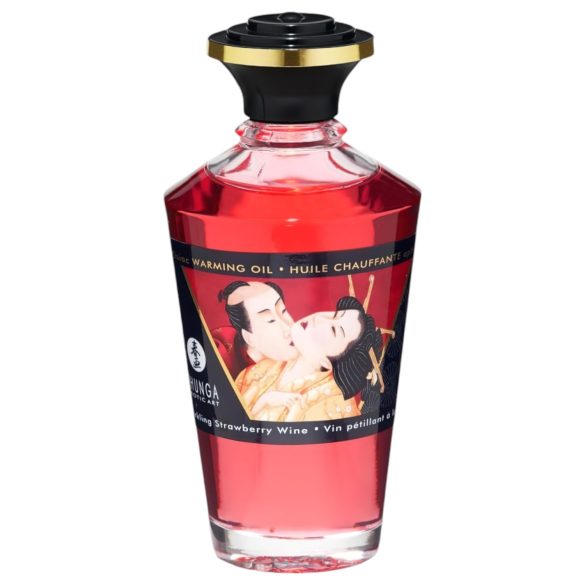 Shunga - Wärmendes Massageöl - Champagner-Erdbeere (100 ml)