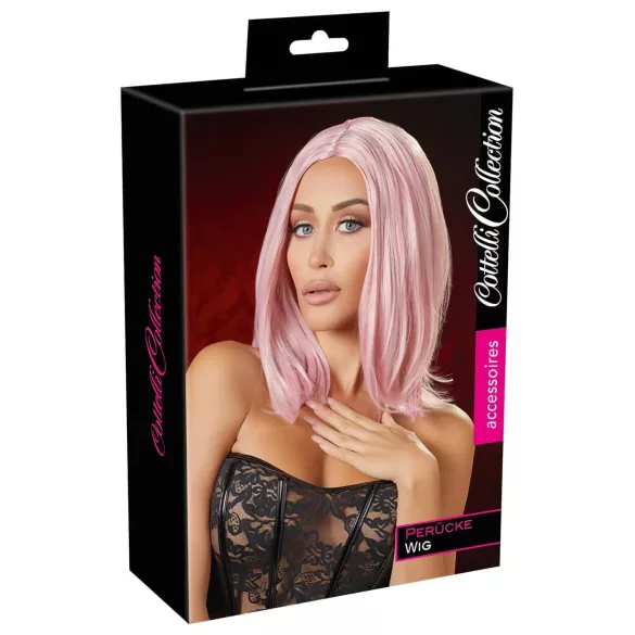 Cottelli - Mittellange Bob-Perücke (Rosa)