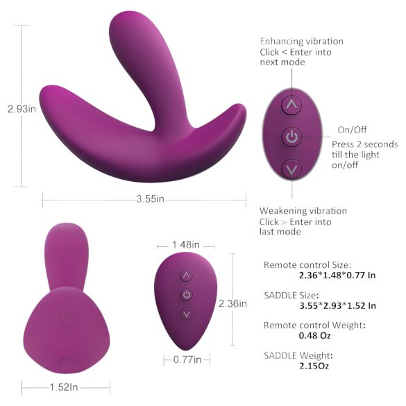 Cotoxo Saddle - Fernbedienungs-Prostata-Vibrator (Violett)