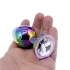 Sunfo - Metall Analplug mit weißem Stein (Regenbogen)