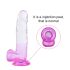 Sunfo - Saugnapf-Dildo mit Hoden - 22cm (transparent-lila)