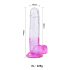 Sunfo - Saugnapf-Dildo mit Hoden - 22cm (transparent-lila)