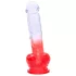 Sunfo - Saugnapf-Dildo mit Hoden - 21cm (transparent-rot)
